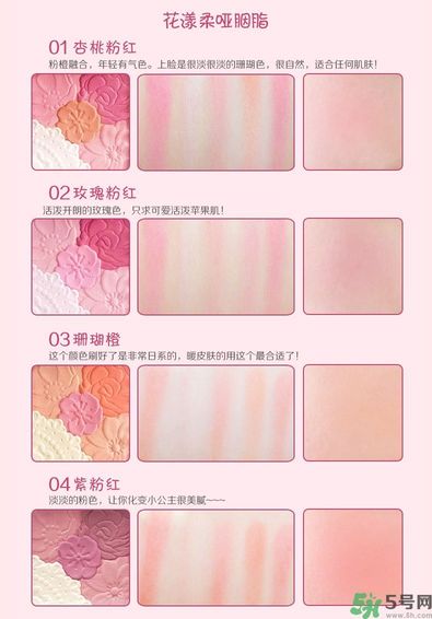 canmake花瓣腮紅色號(hào)對比圖？canmake五色花瓣腮紅試色