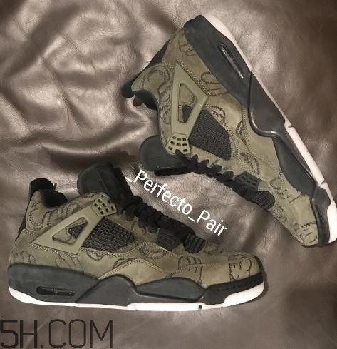 kaws與air jordan 4聯(lián)名橄欖綠版本實(shí)物什么樣？