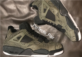 kaws與air jordan 4聯名橄欖綠版本實物什么樣？