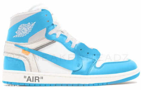 off white聯名air jordan 1北卡藍配色發售時間_多少錢？